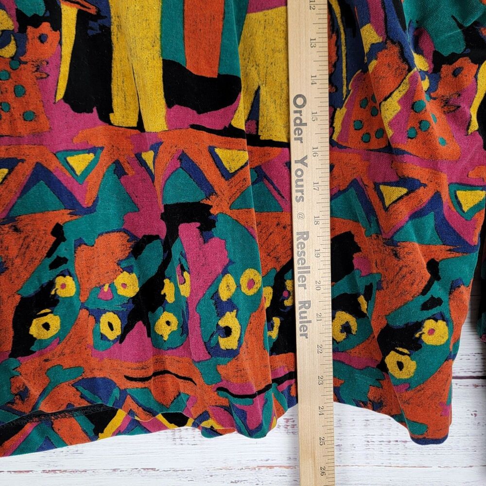 Vintage Gene Ewing BIS Pullover Womens Sz S Oversize Elephant Art Euc 80s - Picture 2 of 11